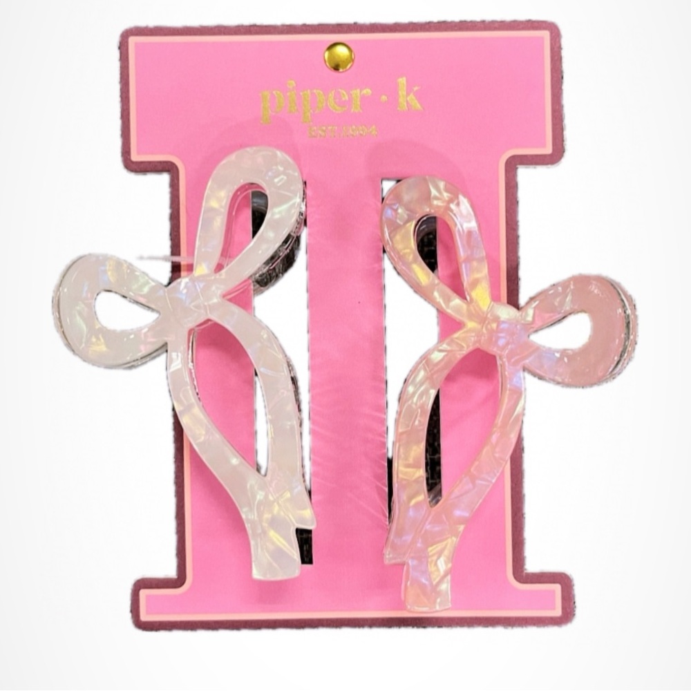 NWT ⚜️🎀⚜️ Piper K Adorable Bows hair claw clips set of 2